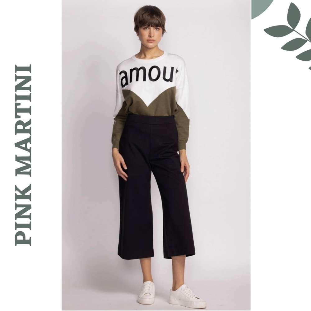 Pink Martini Nadia Wide Leg Crop Pants Medium NWT